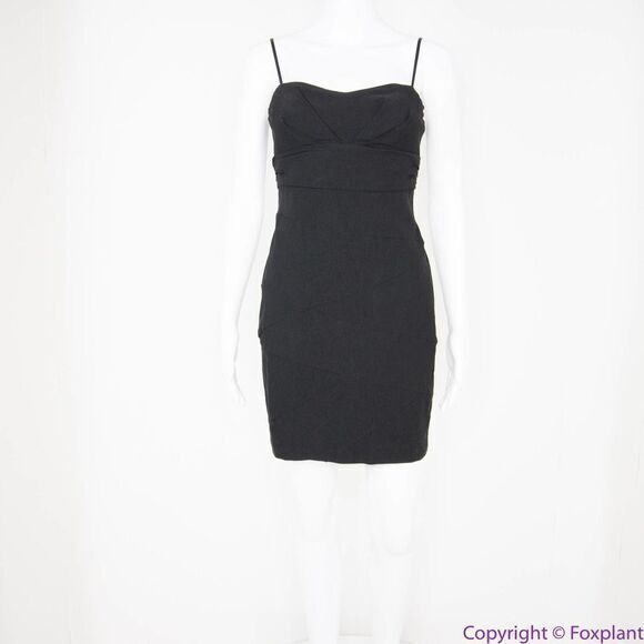 Ruby Rox USA-made black mini bodycon dress spaghetti strap, size S - Picture 2 of 13
